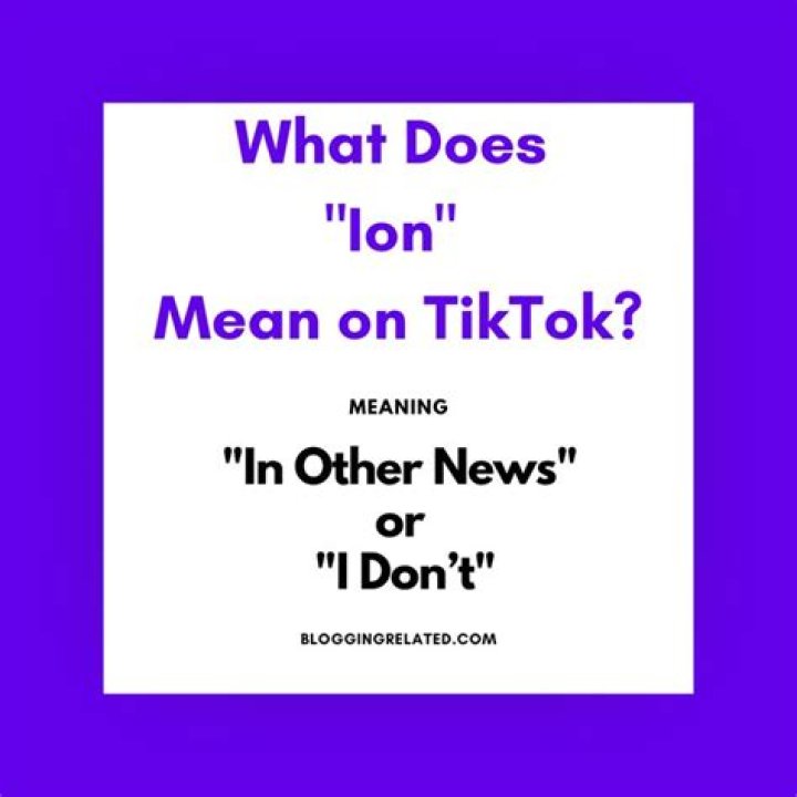 What does ION mean in texting?