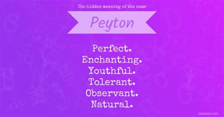 What does Peyton mean in the Bible?
