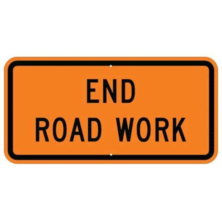 What does the end road work sign mean?