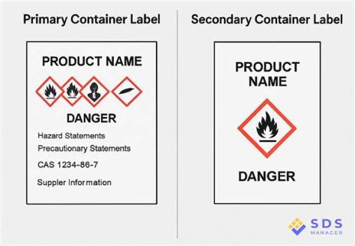 What information is required on secondary container labels?