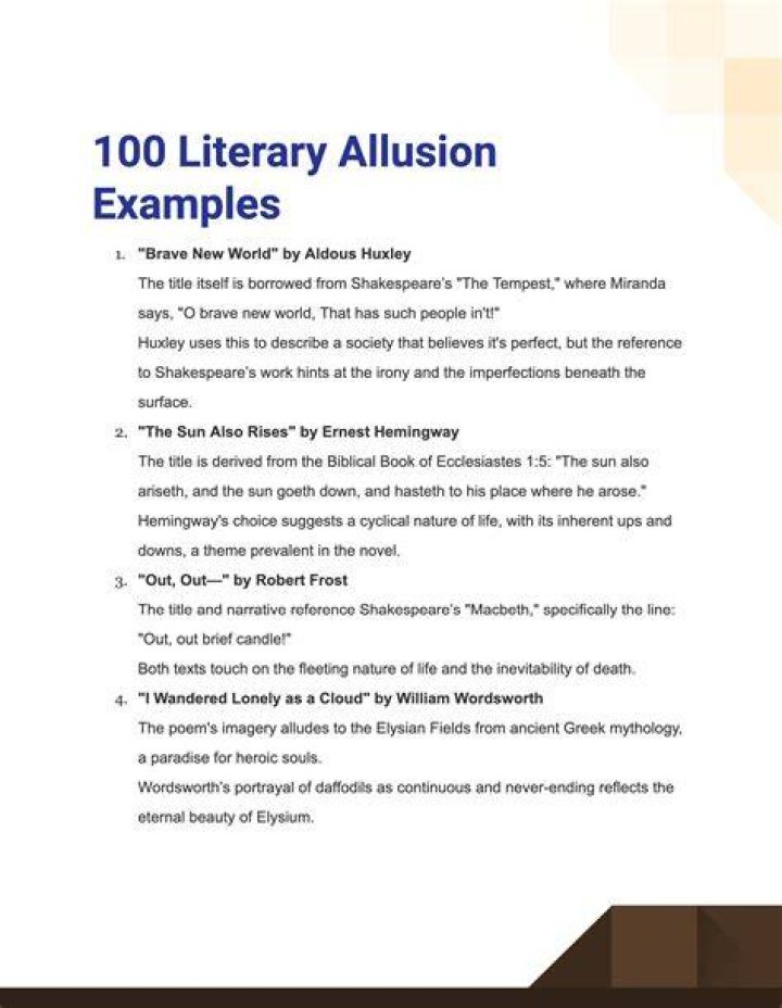 What is a literary allusion example?