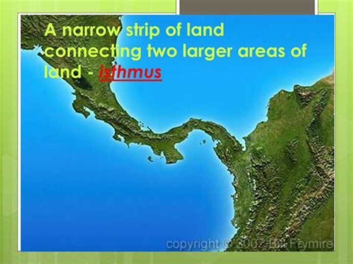 What is a narrow piece of land that connects?