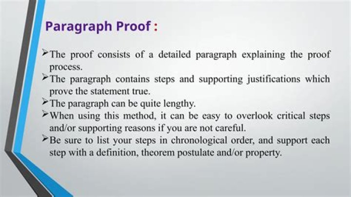 What is a paragraph proof in math?