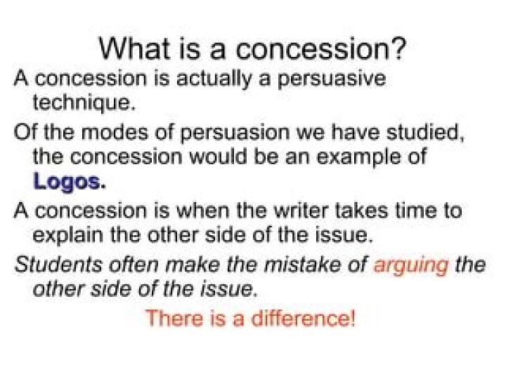 What is an example of concession?