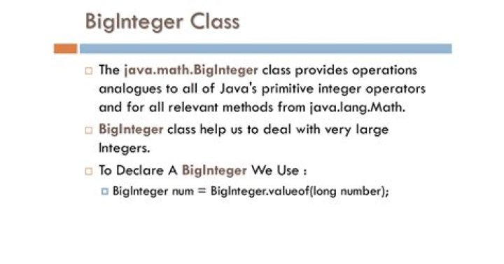 What is BigInteger class in Java?