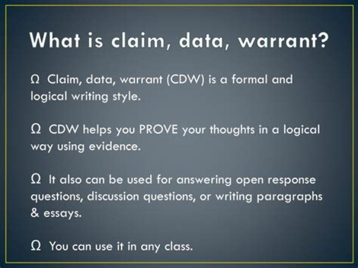 What is claim data warrant?