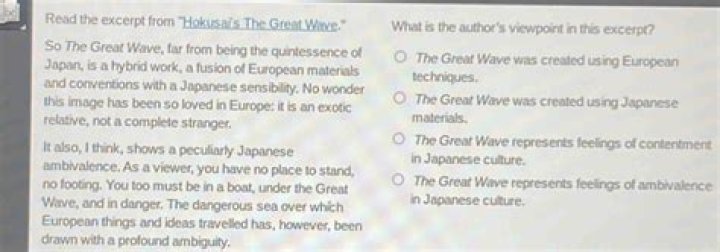 What is the author’s viewpoint in this excerpt the great wave?