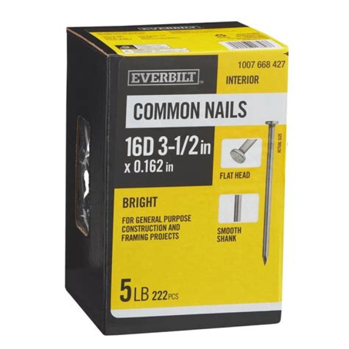 What is the diameter of a 16d common nail?