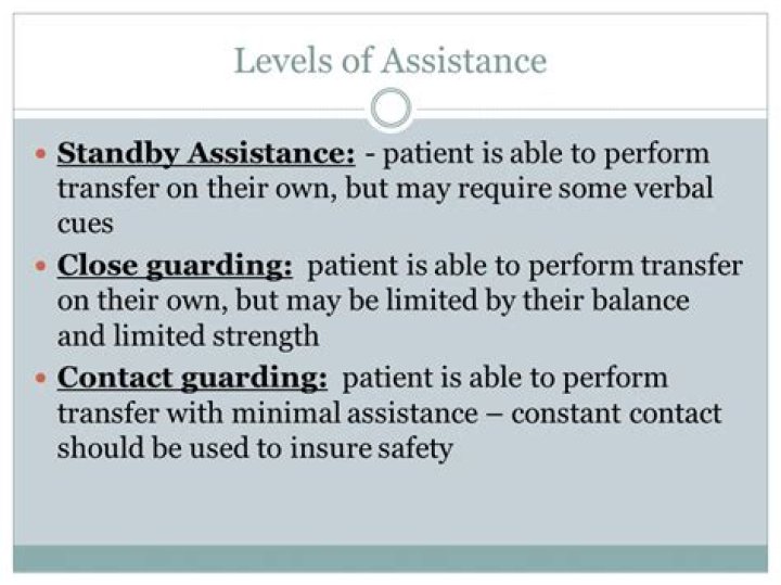 What is the difference between contact guard and stand by assist?
