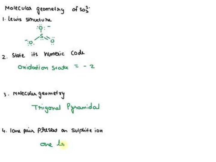What is the molecular geometry of so3 2 -?
