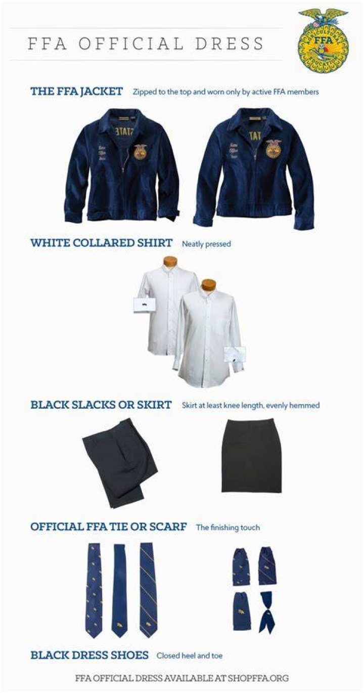 What is the official dress for a male FFA member?