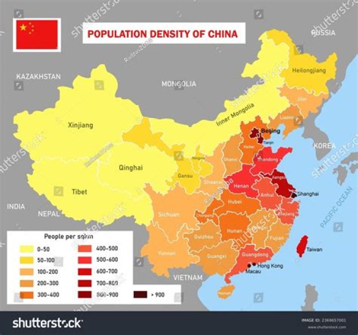 What is the physiological density of China?