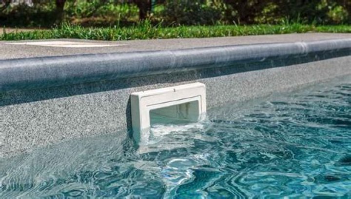 What is the purpose of the flap in a pool skimmer?