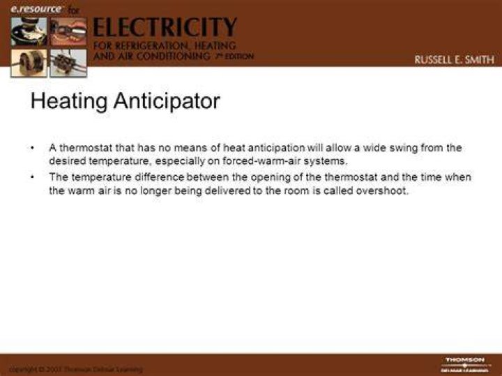 What is the purpose of the heat anticipator used in a mechanical low voltage thermostat?