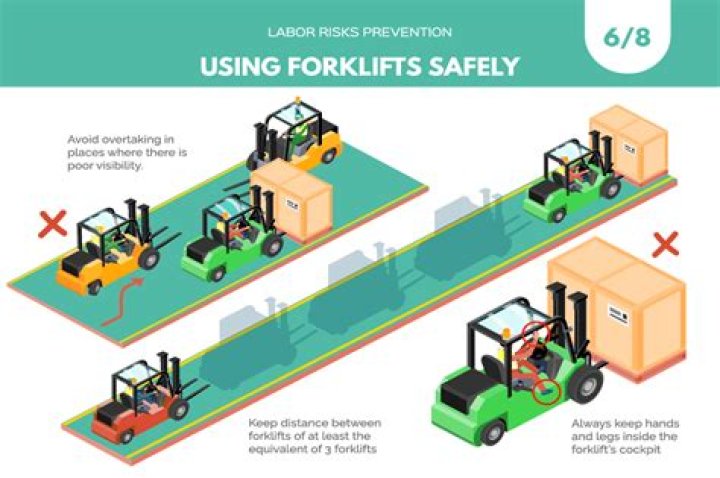 What is the safe operating distance between two fork lift trucks?