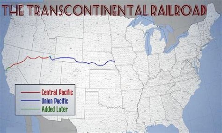 What is the significance of the first transcontinental railroad 1869?