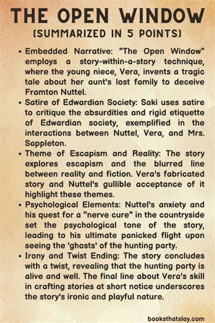 What is the significance of the open window in the story?