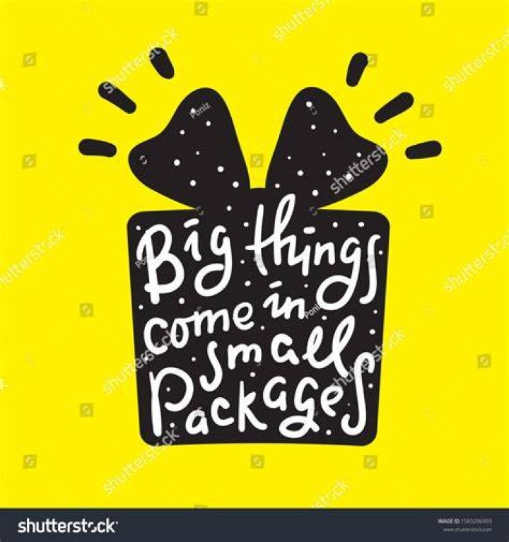 What is the theme of big things come in small packages?