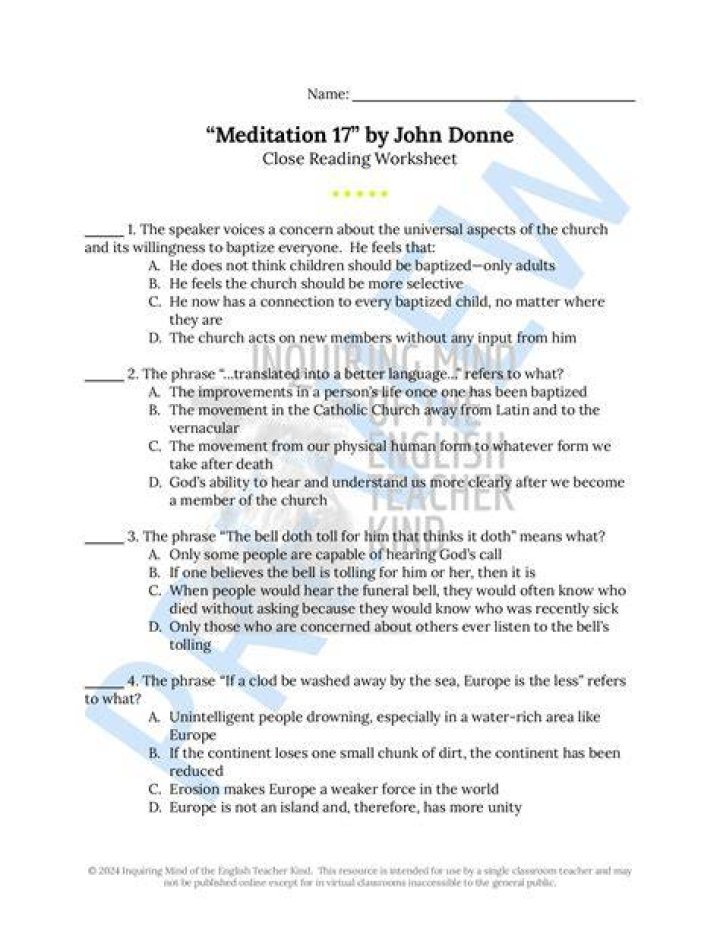 What is the theme of meditation 17?