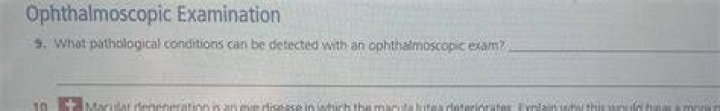 What pathological conditions can be detected with an Ophthalmoscopic?