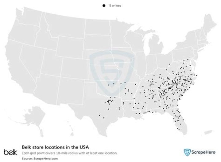 What states are Belk stores located?