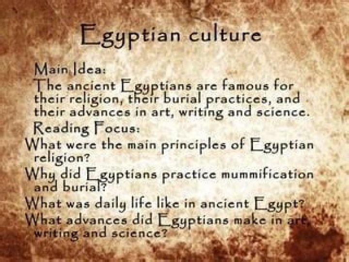 What were the main principles of Egyptian religion?