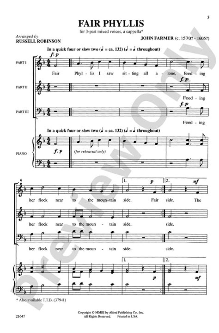 When was fair Phyllis composed?