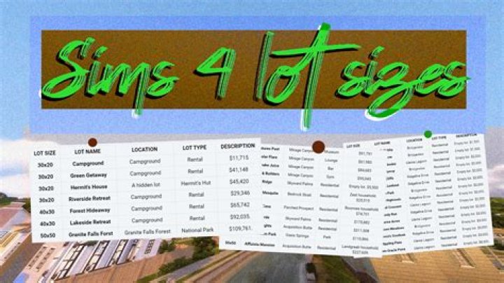 Where is the biggest lot in sims 4?