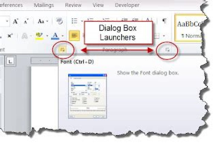 Where is the font dialog box launcher?