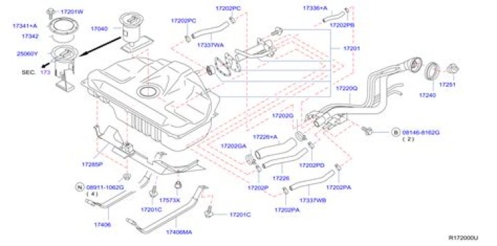 Where is the fuel filter on a Nissan Altima?