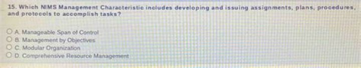 Which NIMS management characteristic includes developing and issuing?