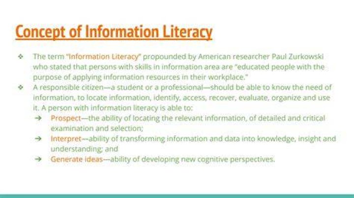 Which of the following is the best definition of information literacy?