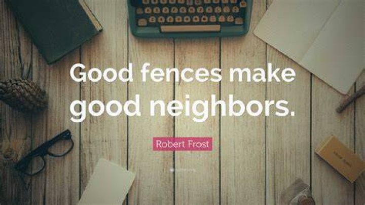Who in the poem says good fences make good neighbors?