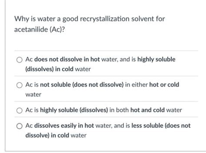 Why is water a good recrystallization solvent?